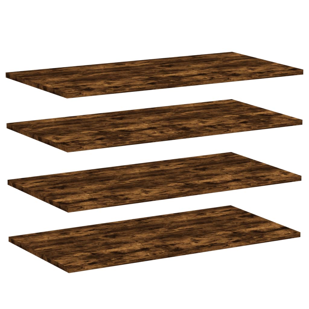 Prateleiras de parede 4pcs derivados de madeira carvalho fumado