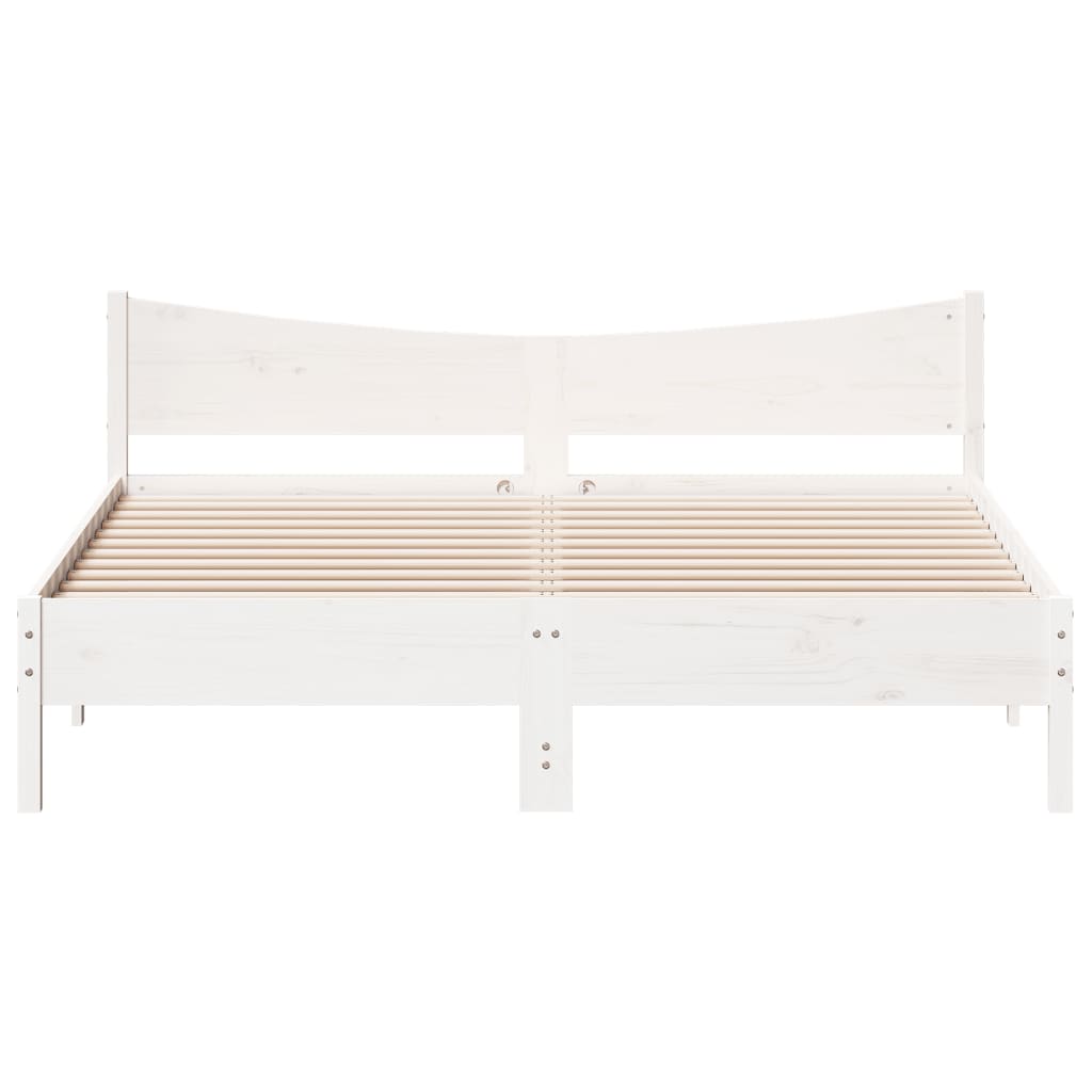 Cama sem colchão 180x200 cm madeira de pinho maciça branco