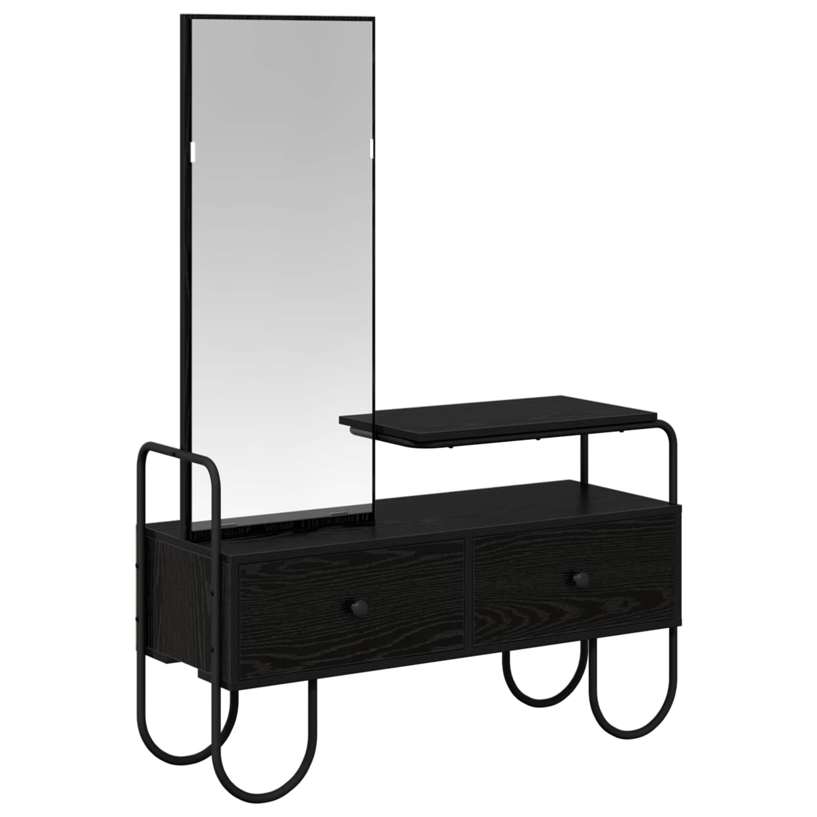 Mesa de vestir com gaveta carvalho preto 100 x 36,5 x 136 cm
