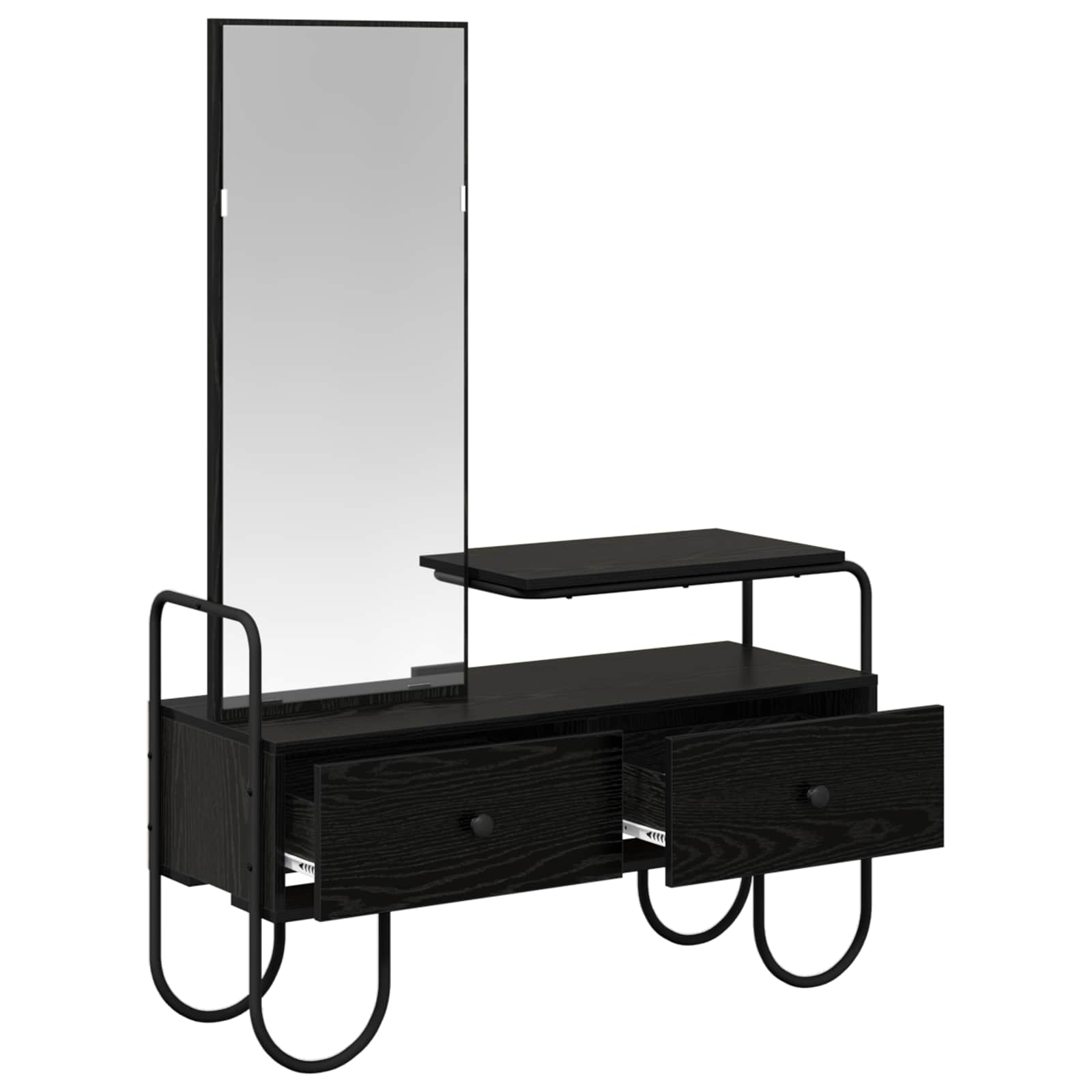 Mesa de vestir com gaveta carvalho preto 100 x 36,5 x 136 cm