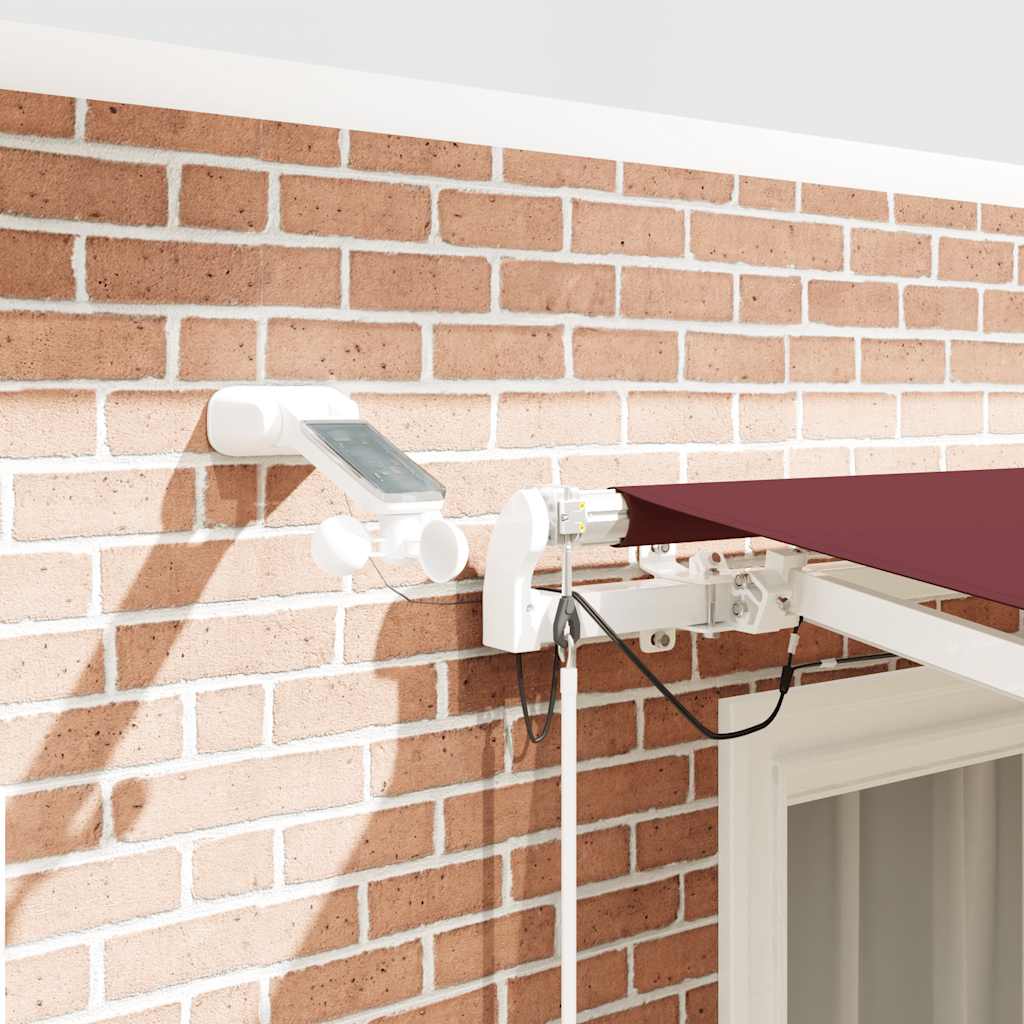 Toldo retrátil automático com luz LED 300x250 cm bordô