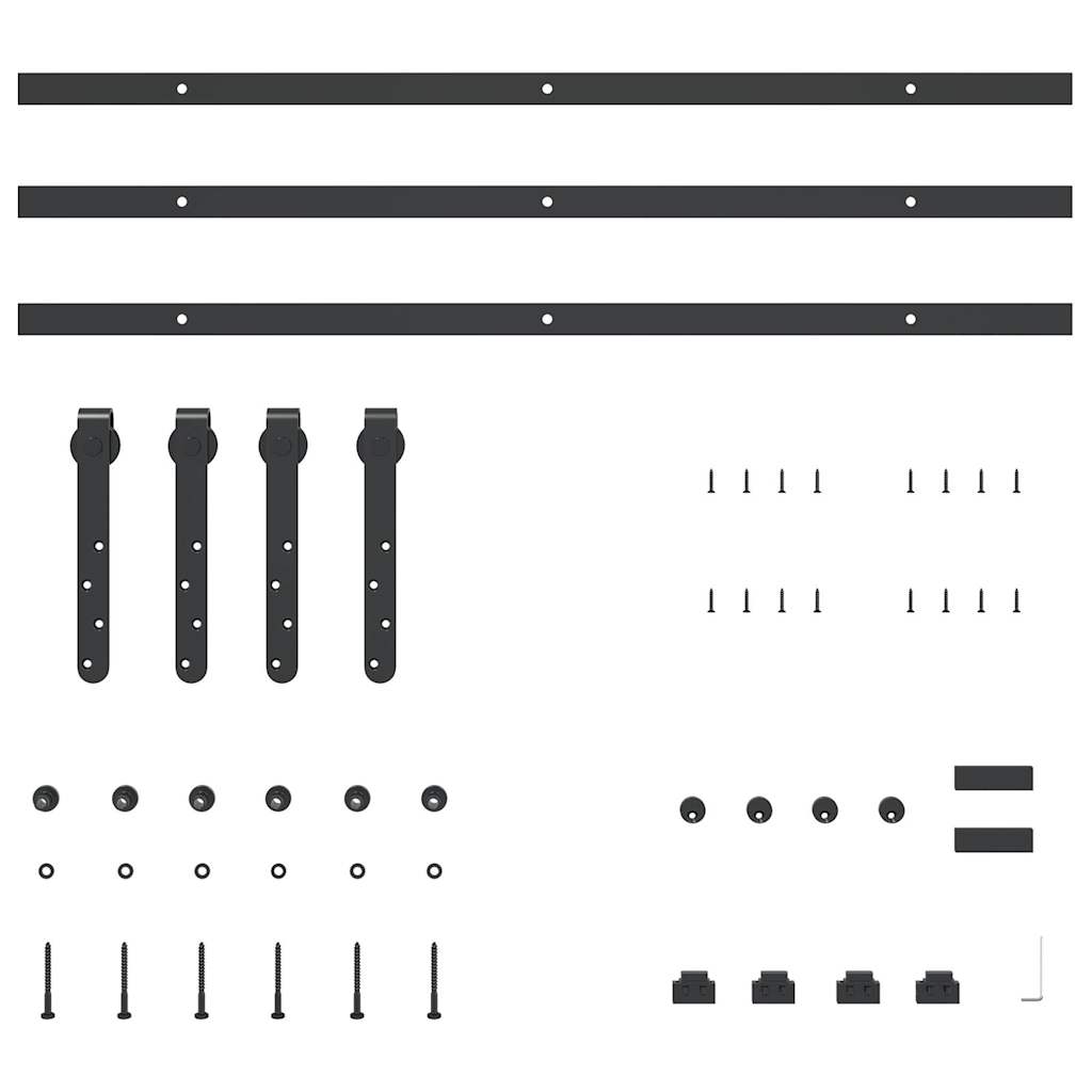 Kit para armário deslizante aço carbono 244 cm