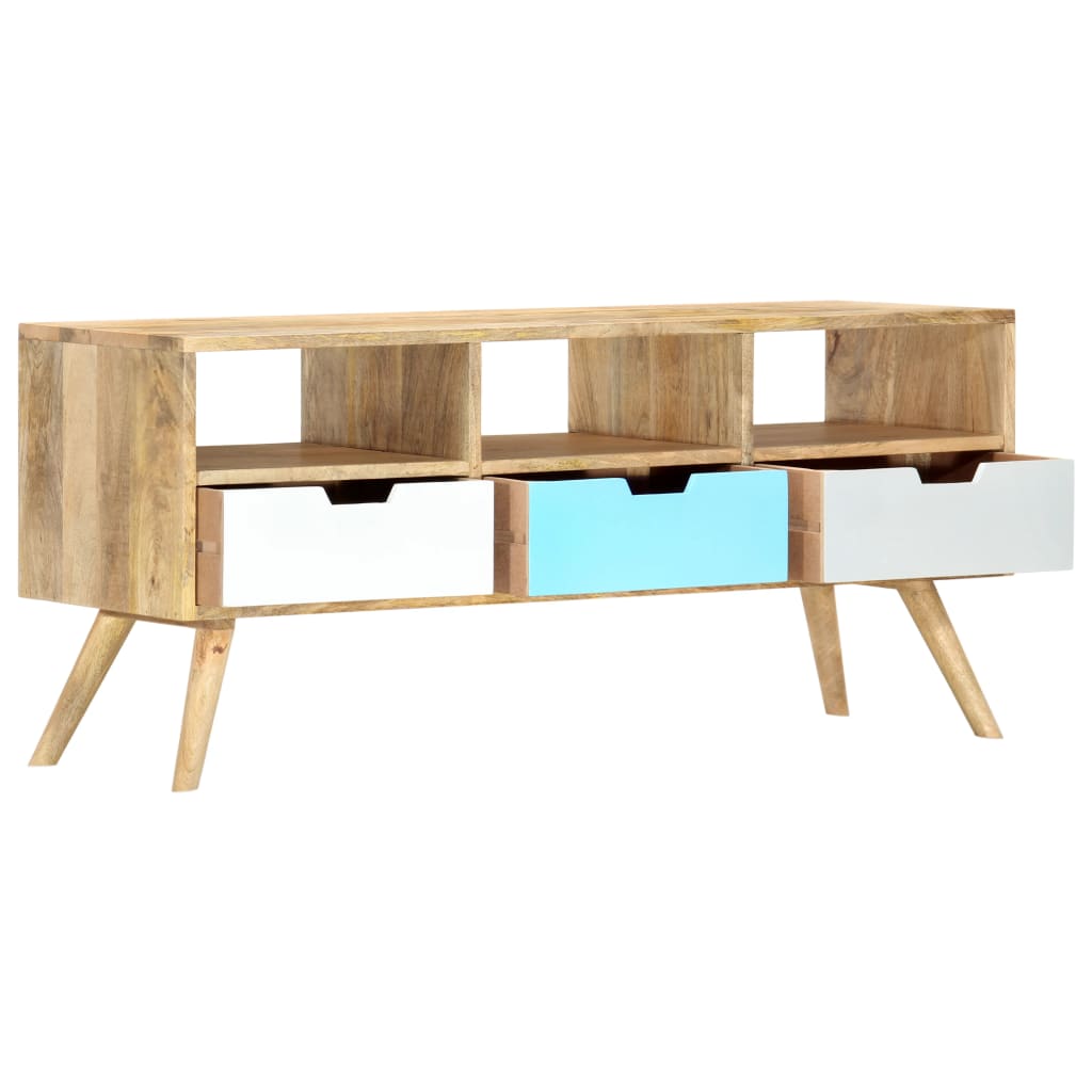 Móvel de TV 110x35x48 cm madeira de mangueira maciça