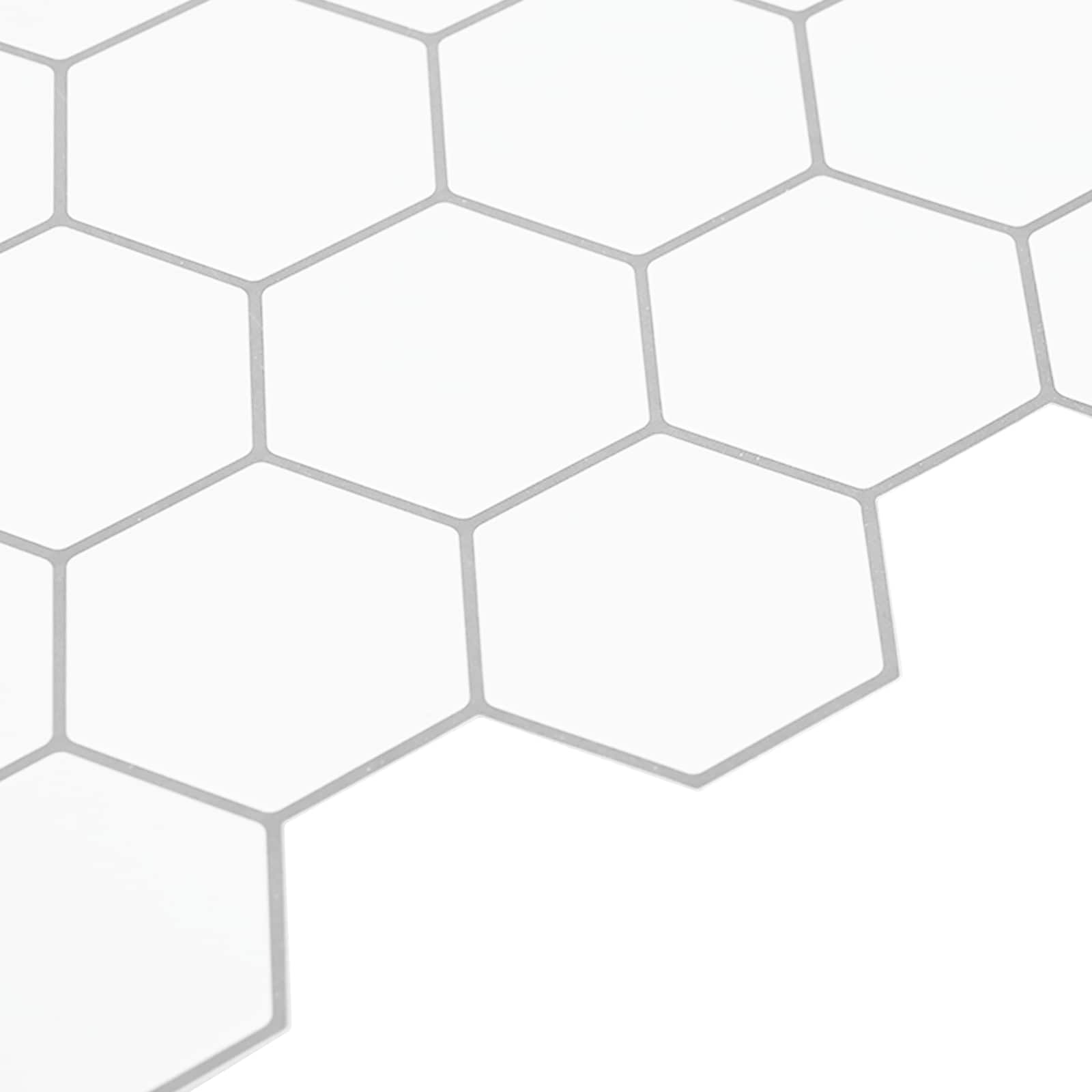 Azulejo hexagonal 50 unid. branco e cinza 30 x 30 cm