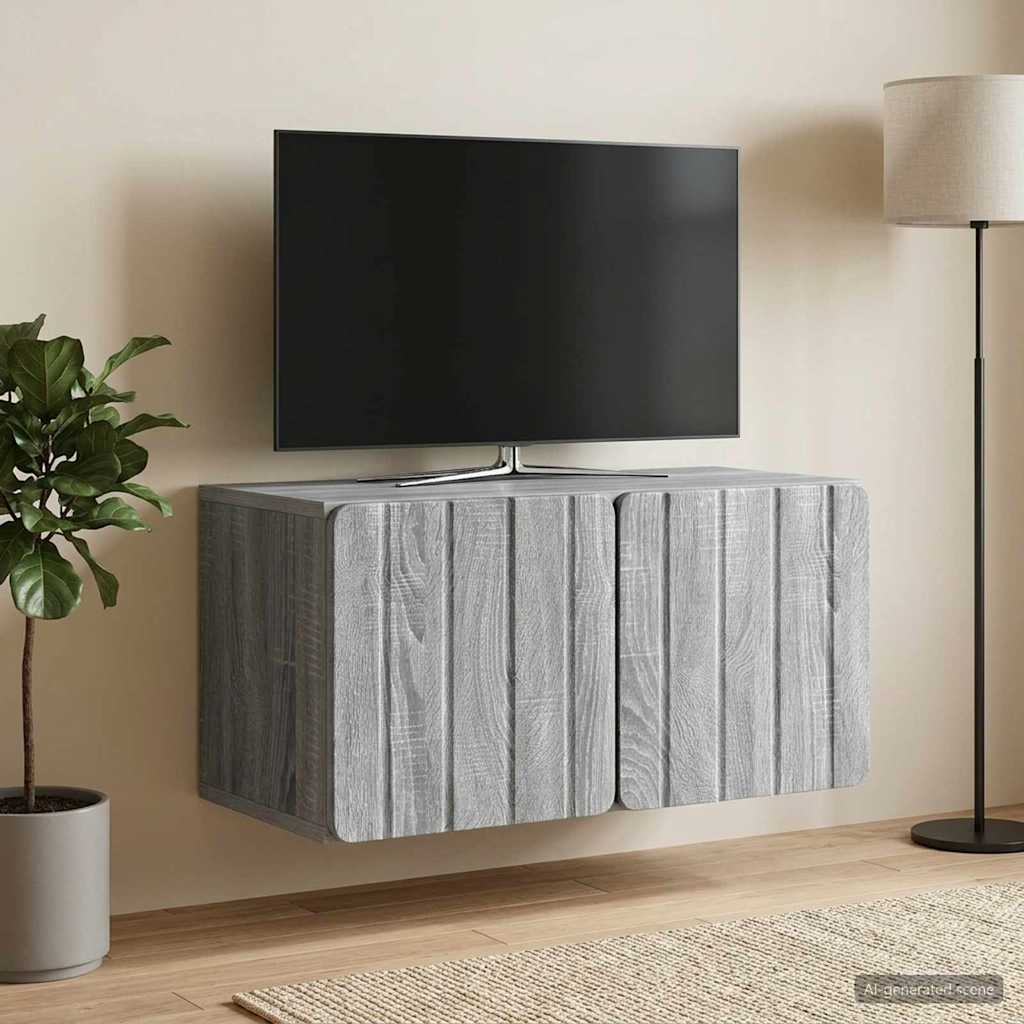Gabinete de TV de parede 59,5 x 31 x 30 cm sonoma cinzento