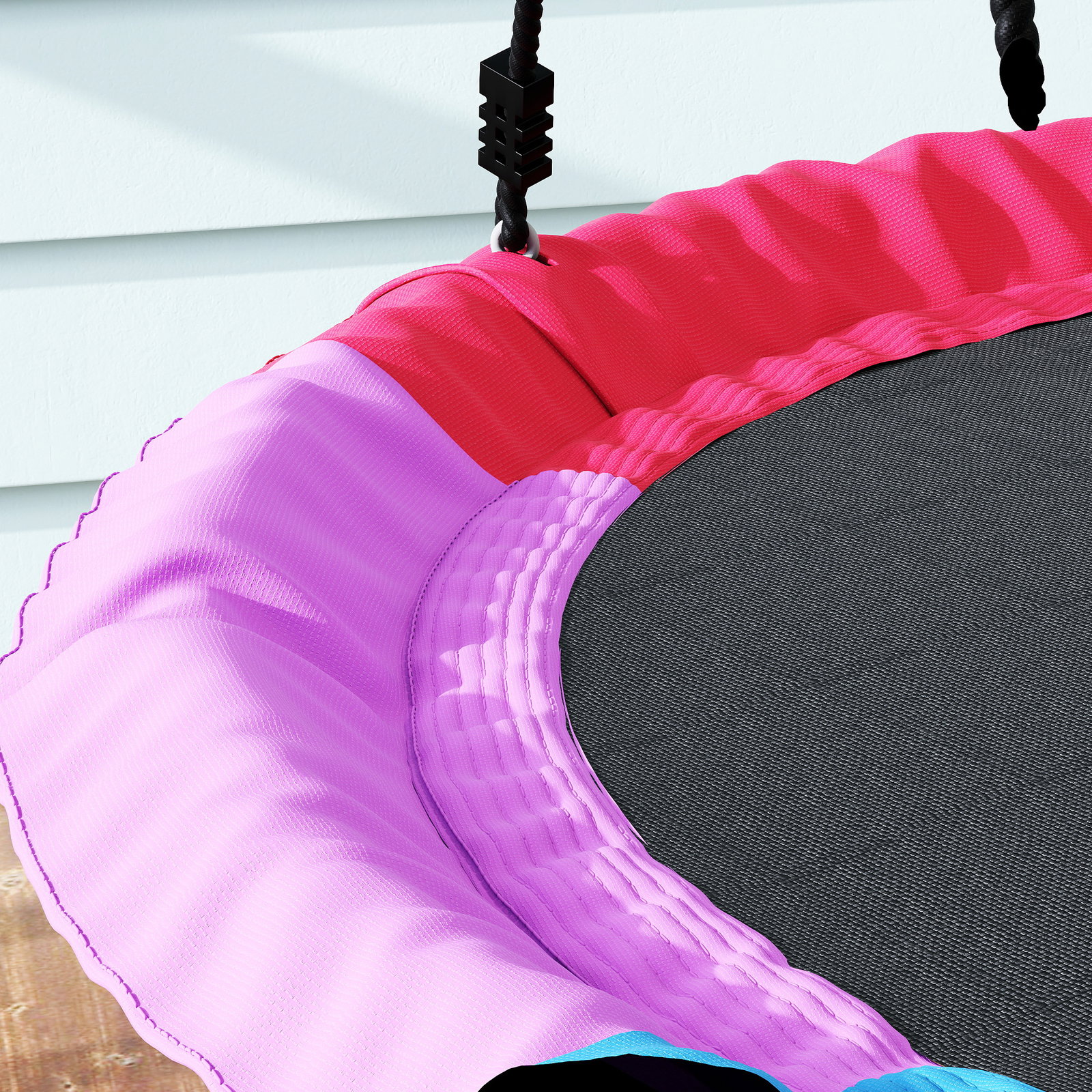 Baloiço ninho infantil ø120 cm altura ajustável baloiço redondo para bebés para árvores para 4 crianças de 3 a 8 anos multicolor