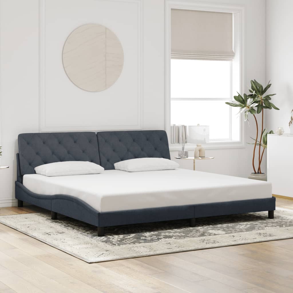 Estrutura de cama com LED sem colchão 200x200cm veludo cinzento-escuro