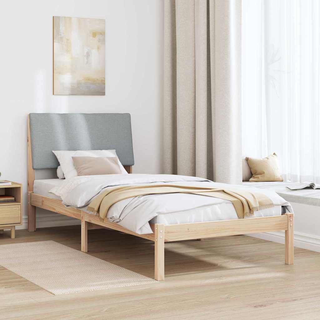 Estrutura da cama marrom e cinza claro 100 x 200 cm