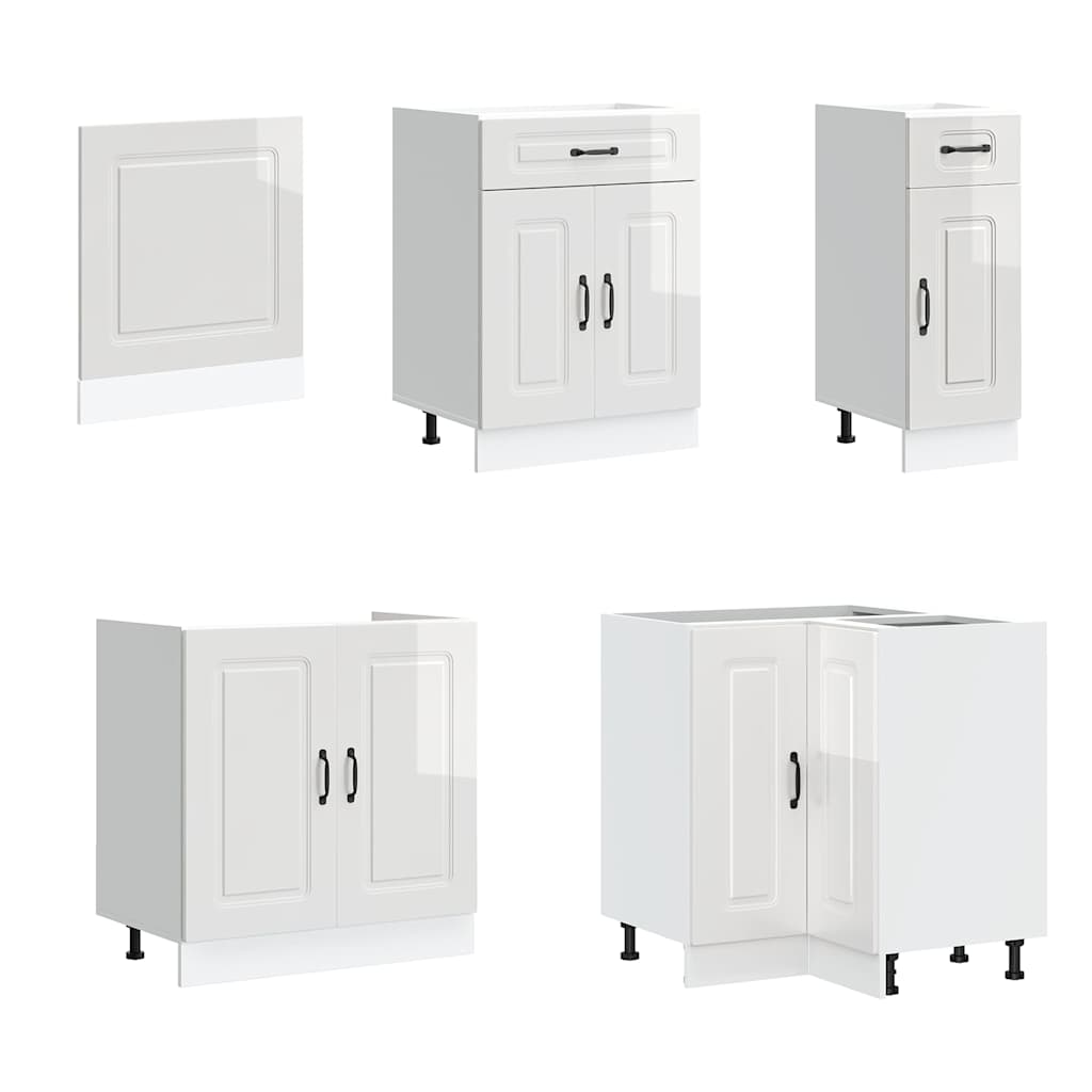 11 Peças armário de cozinha conjunto kalmar brilho branco