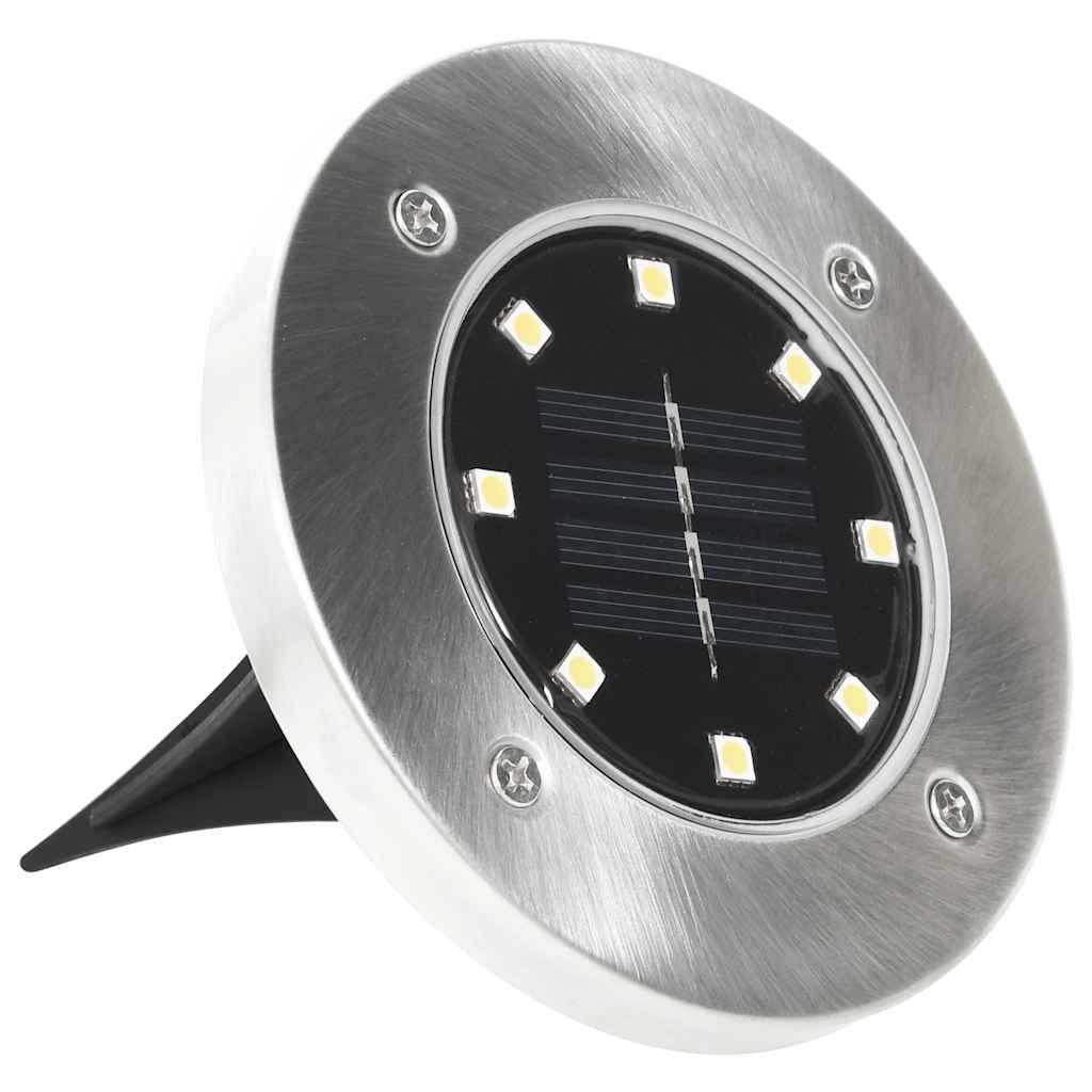Iluminação LED solar de solo 8 pcs branco quente