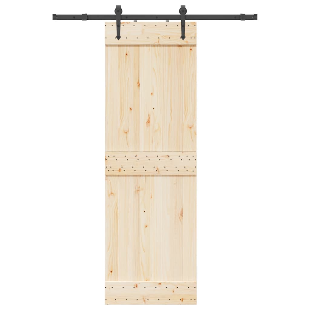 Kit de ferragens para porta deslizante 152,5 cm aço preto