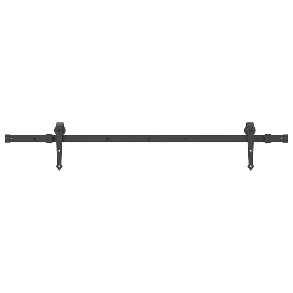 Kit de ferragens para porta deslizante 152,5 cm aço preto