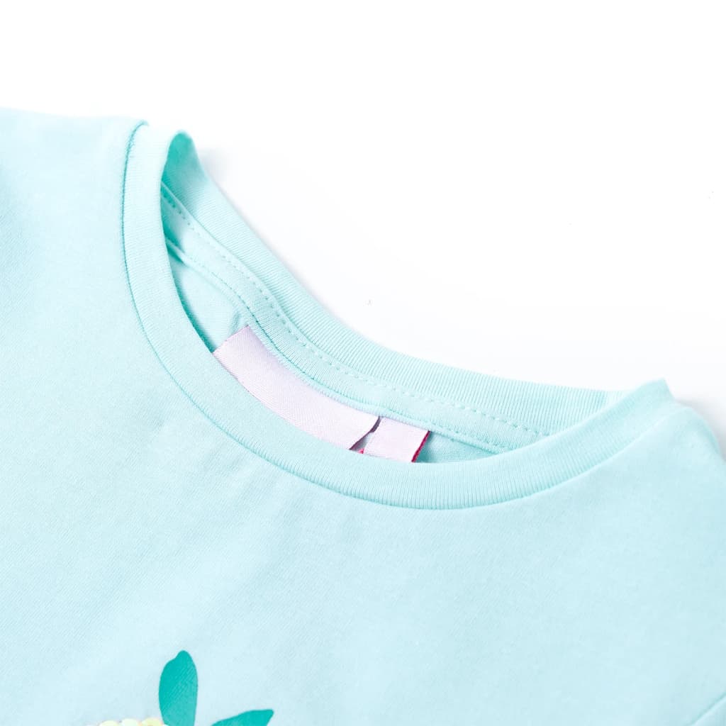 T-shirt de criança ciano-claro 116