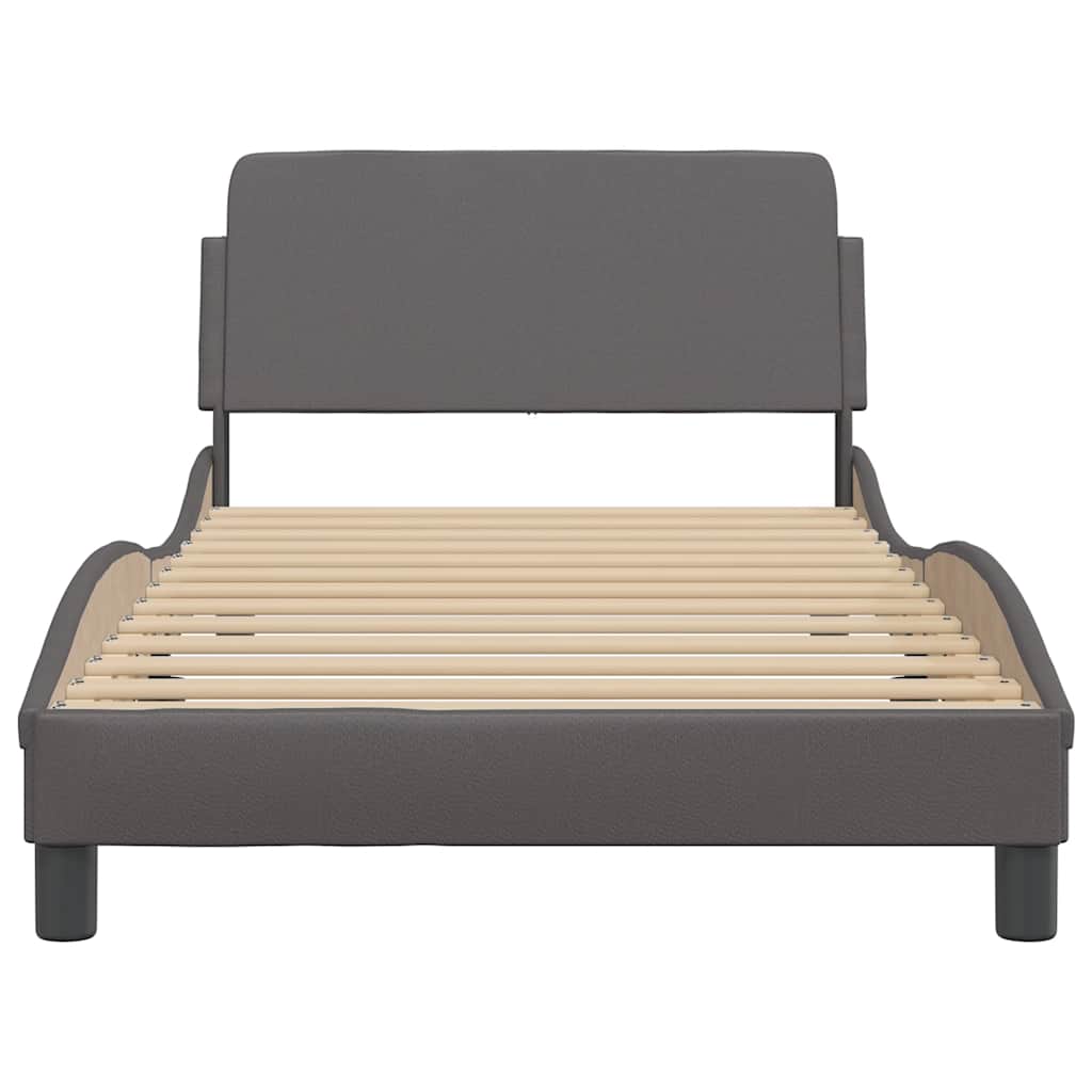 Estrutura de cama dover 100x200cm couro artificial cinzento