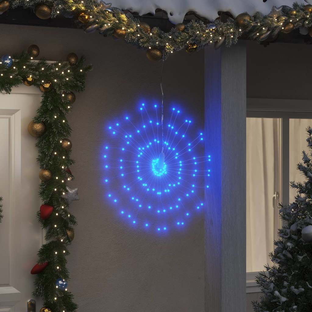 Iluminação estrelar p/ natal 140 luzes LED 17 cm azul