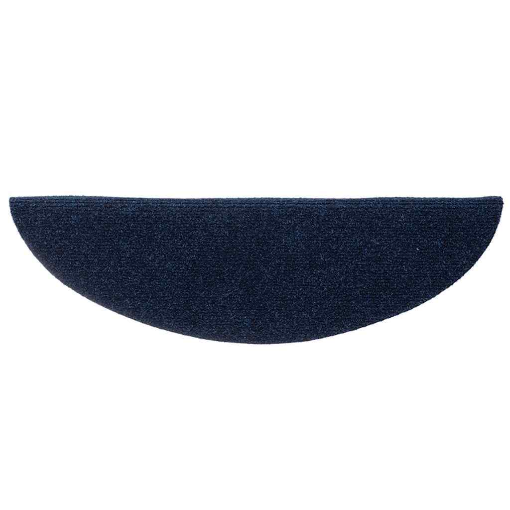 Tapetes de escada autoadesivos 20 peças 56x17x3 cm azul-marinho semicircular