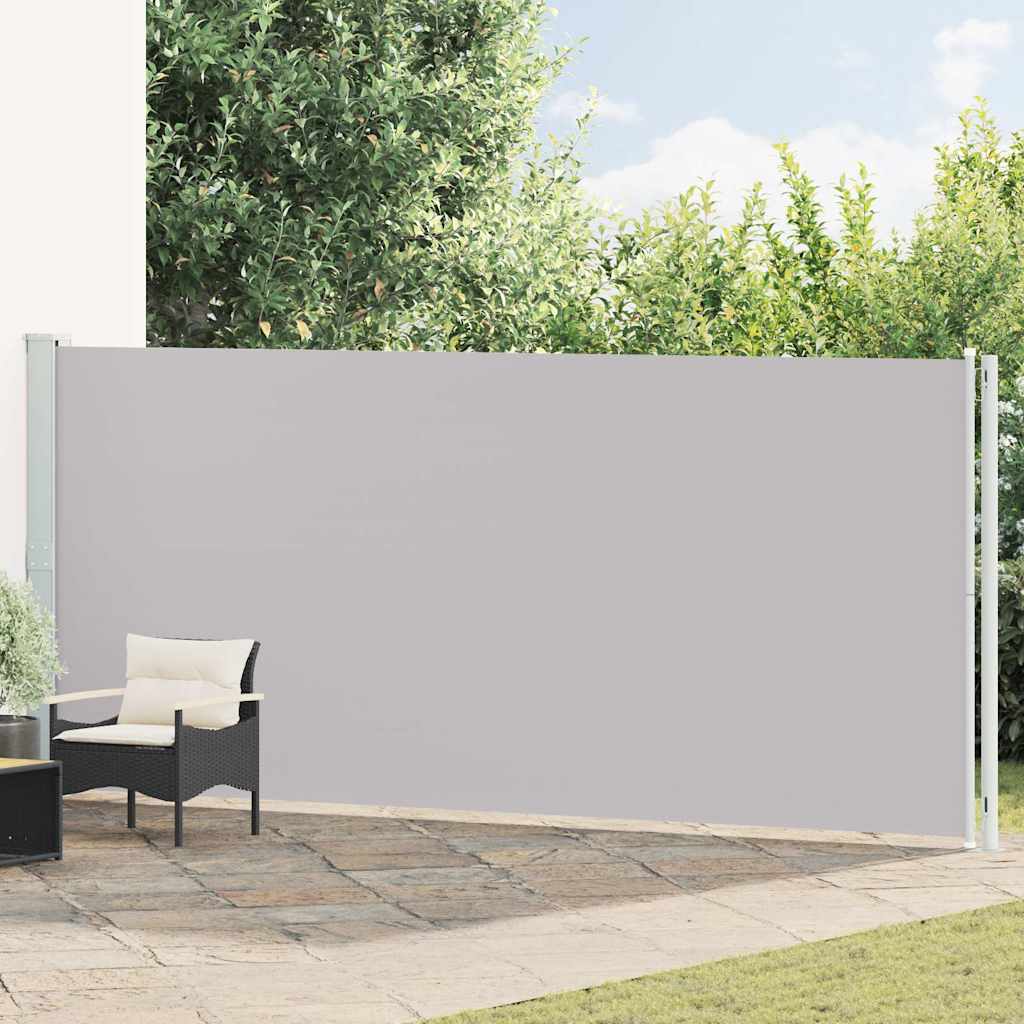 Toldo lateral retrátil de pátio 180x600 cm cinzento