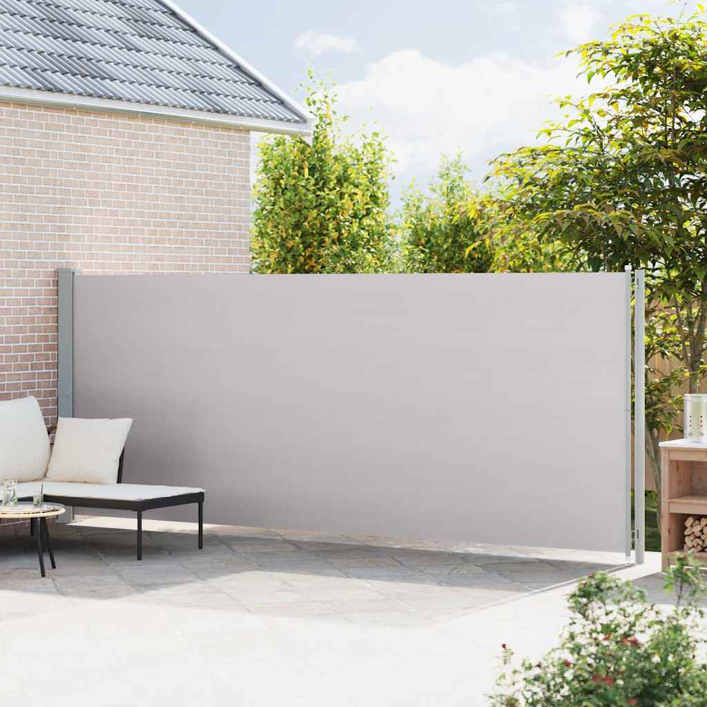 Toldo lateral retrátil de pátio 180x600 cm cinzento