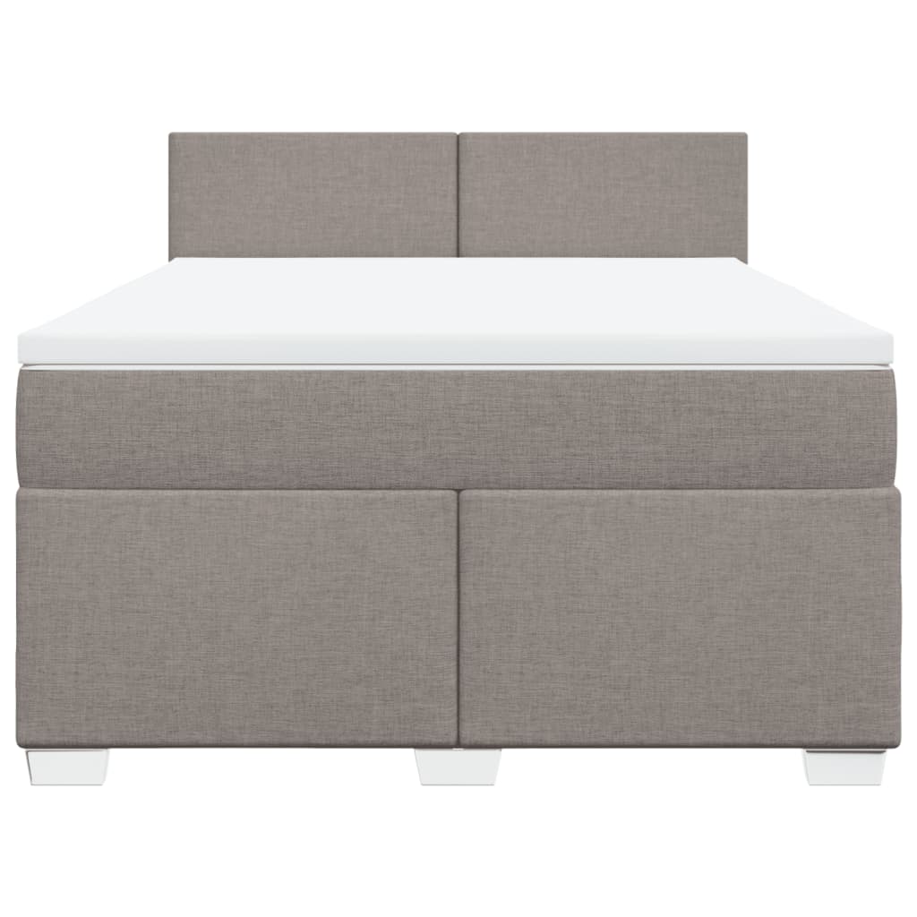 Cama com molas/colchão 140x190 cm tecido castanho-acinzentado