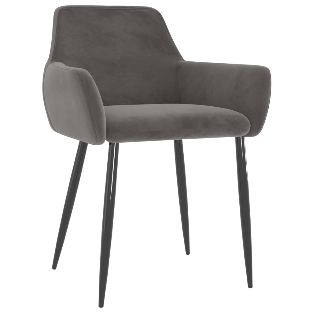 Cadeiras de jantar 6 pcs veludo cinzento-escuro