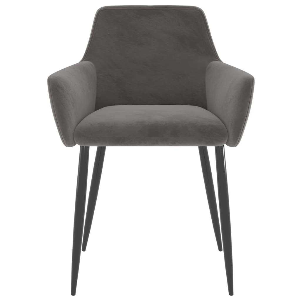 Cadeiras de jantar 6 pcs veludo cinzento-escuro