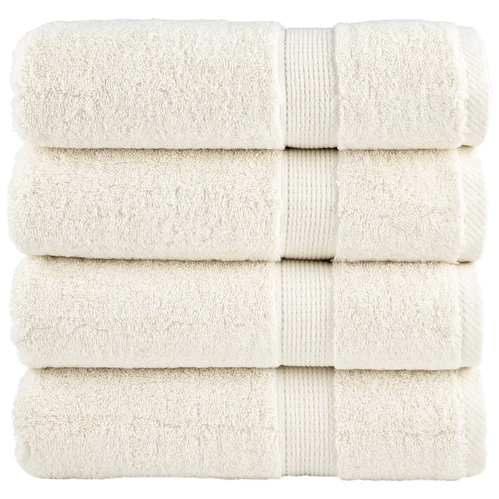 Toalhas de banho premium solund 4 pcs 70x140 cm 600 gsm creme