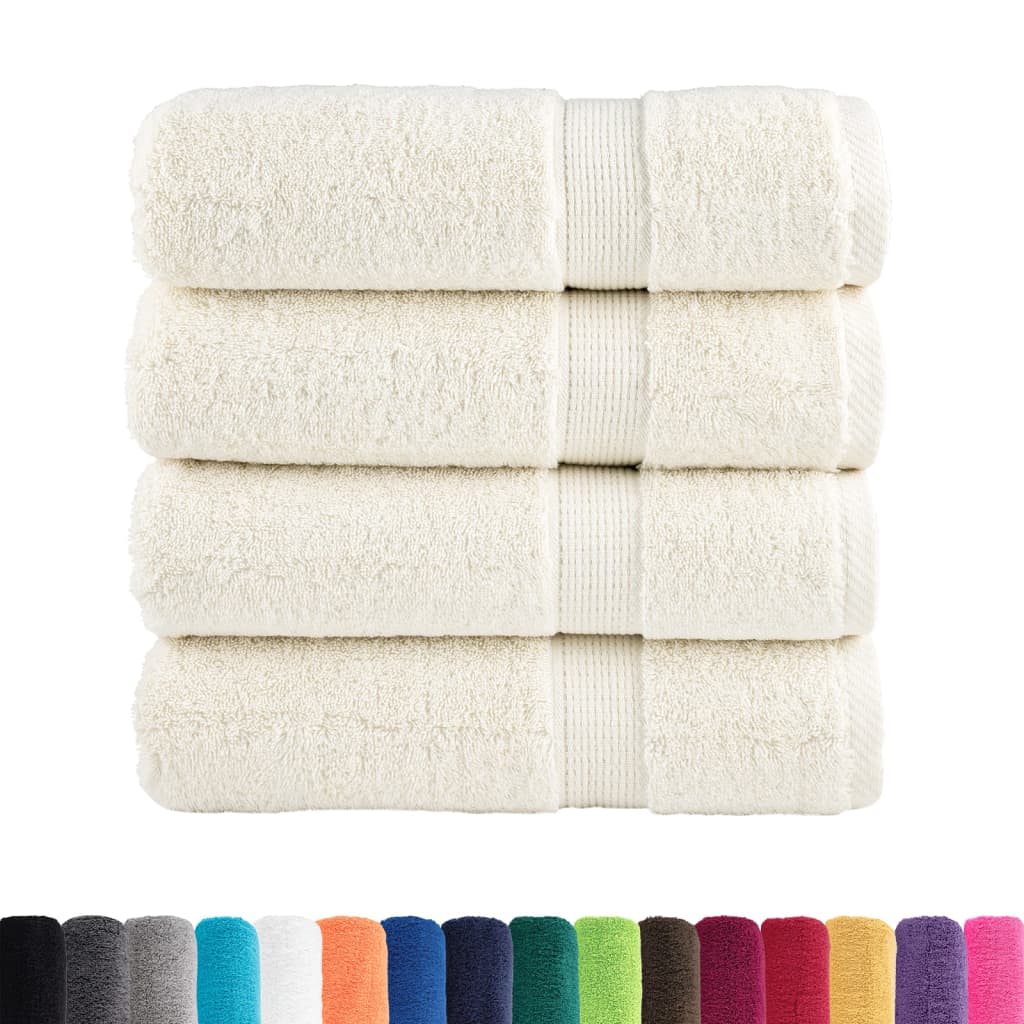 Toalhas de banho premium solund 4 pcs 70x140 cm 600 gsm creme