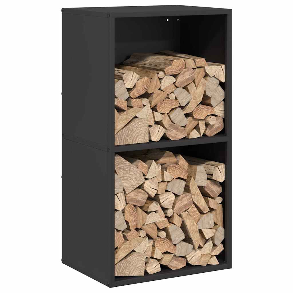 Suporte para lenha 40x30x75 cm aço laminado a frio preto