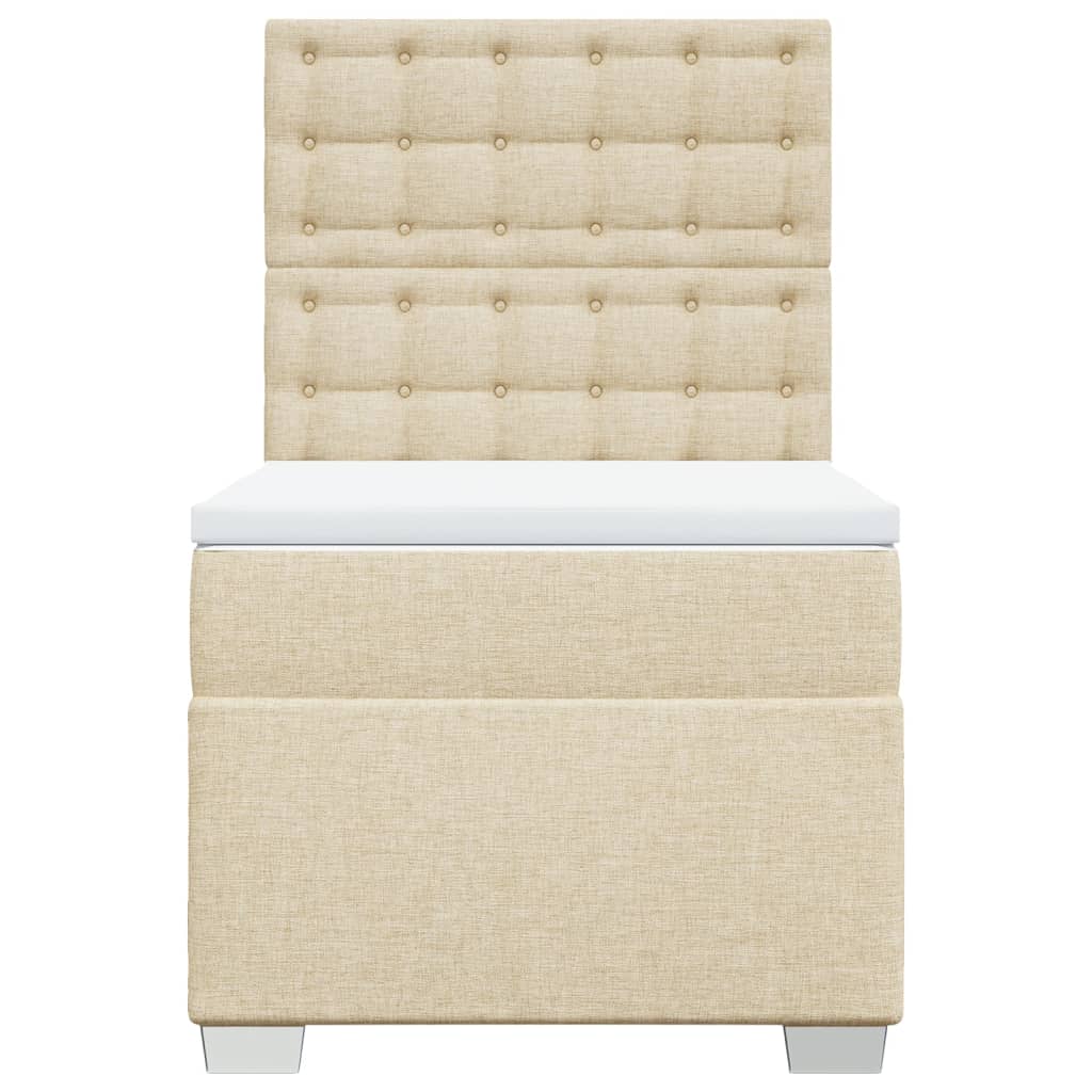 Cama com molas/colchão 100x200 cm tecido cor creme