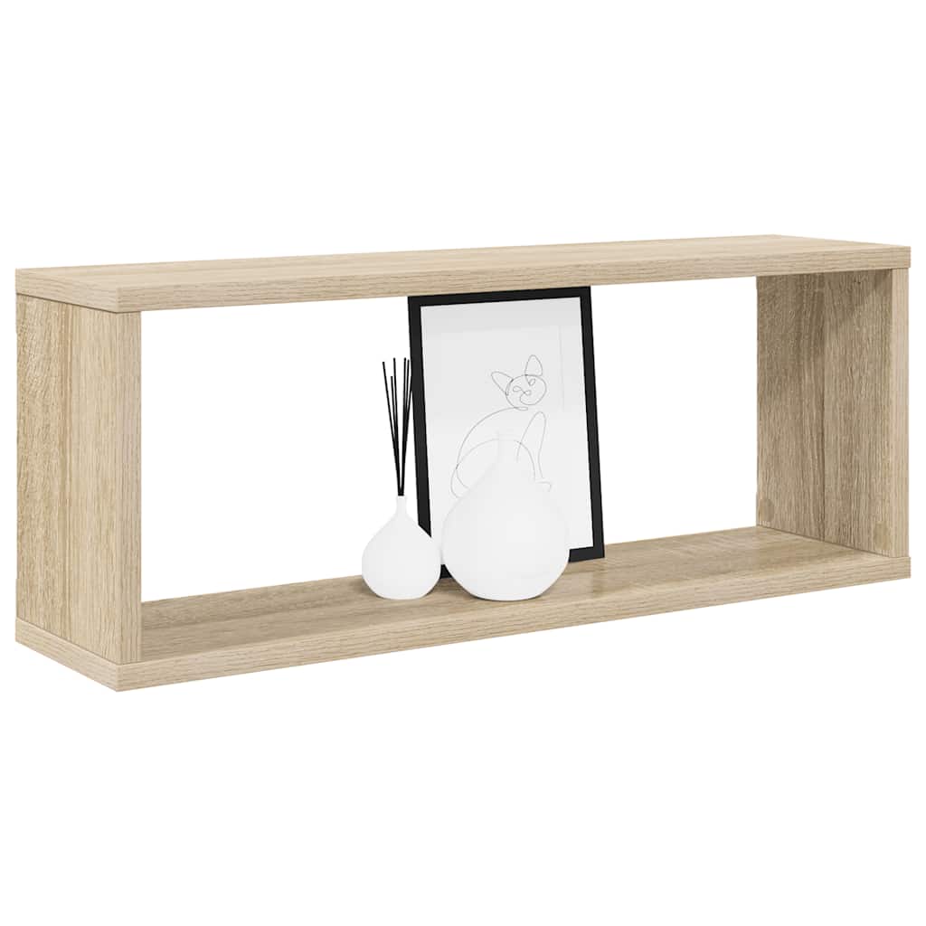 Prateleiras parede forma de cubo 6 pcs carvalho sonoma