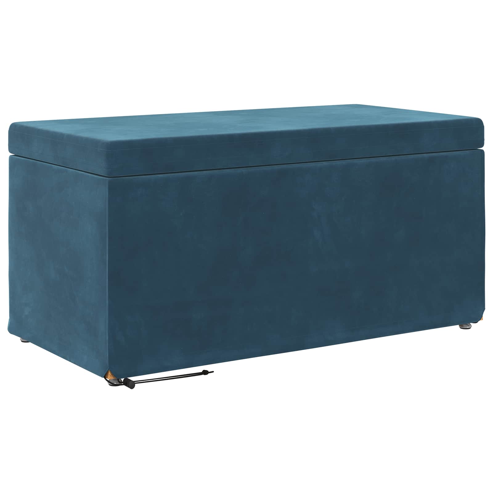 Banqueta azul 81 x 41 x 40 cm veludo e madeira de engenharia