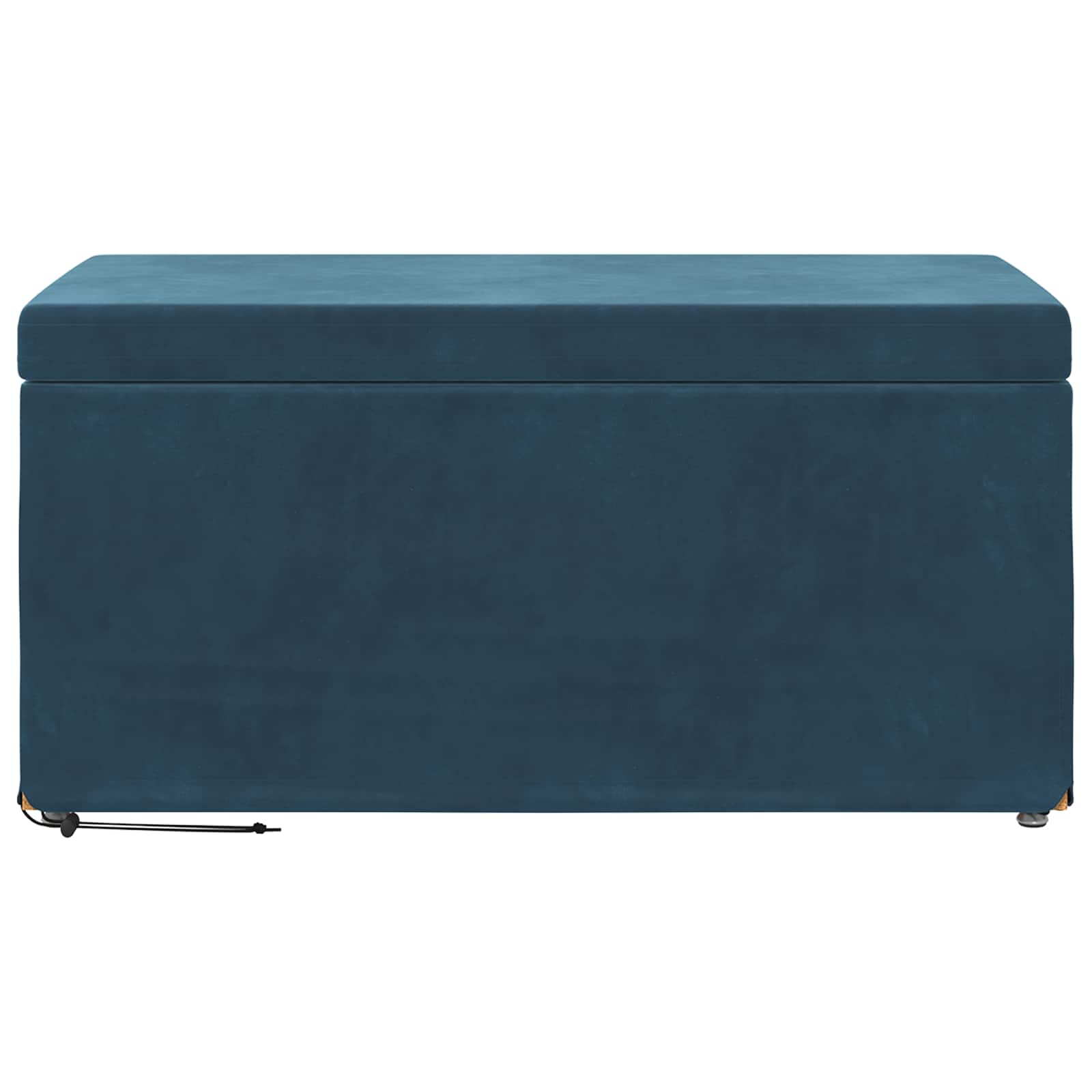 Banqueta azul 81 x 41 x 40 cm veludo e madeira de engenharia