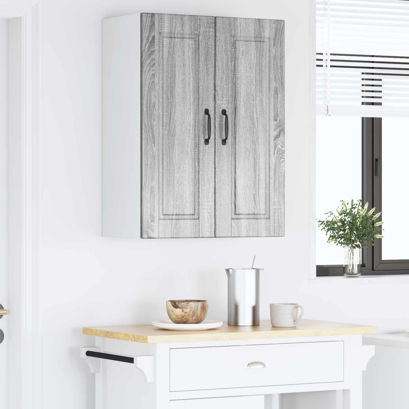 Armário de parede porto cinza sonoma 60 x 31 x 80 cm