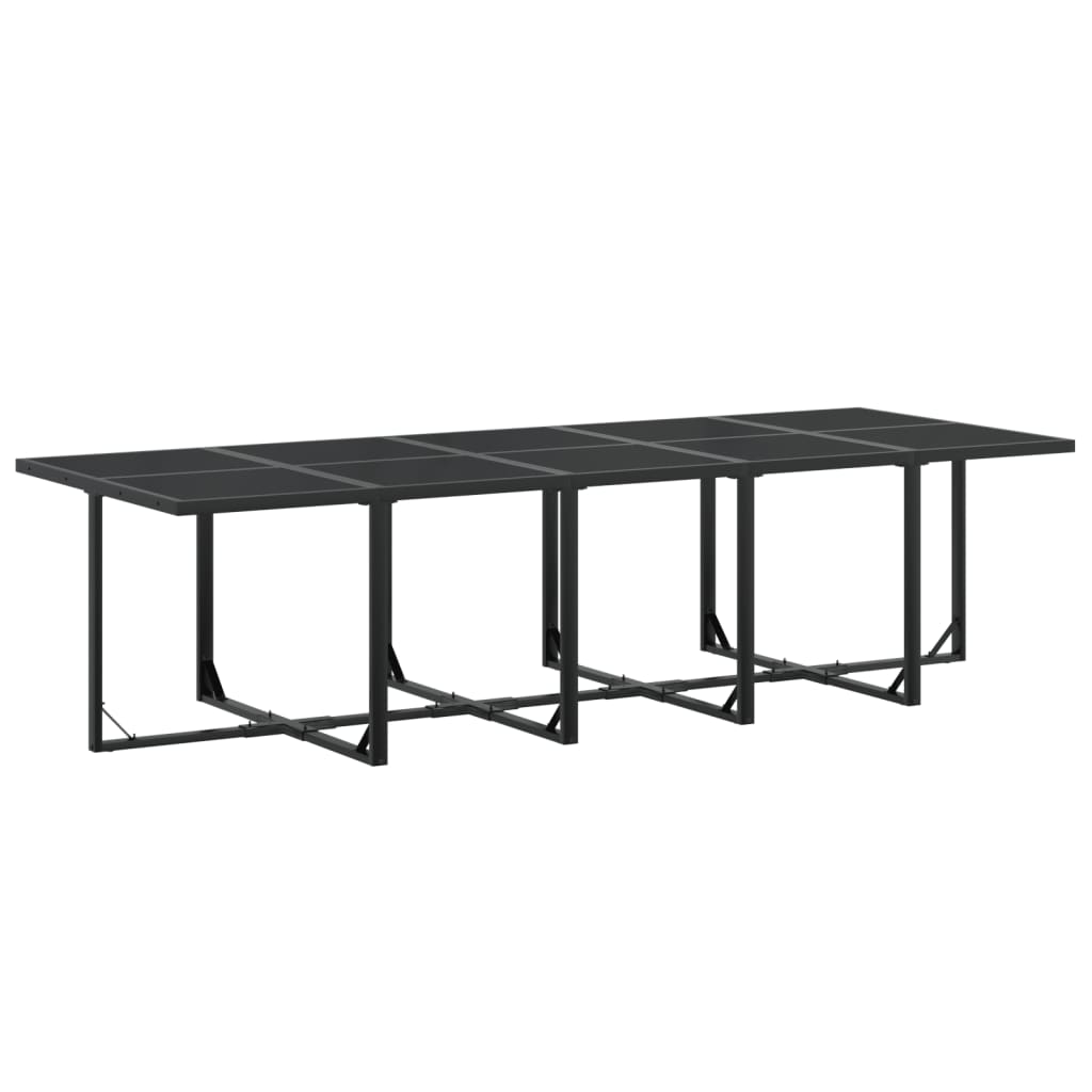 11 Pcs conjunto de jantar para jardim textilene preto