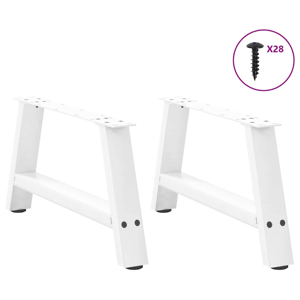 Pés para mesa de centro em formato a, 2 peças, branco, 70x (30-31) cm, aço