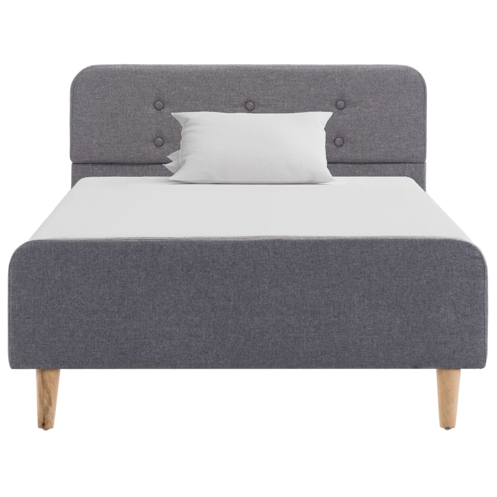 Estrutura de cama em tecido 100x200 cm cinzento-claro