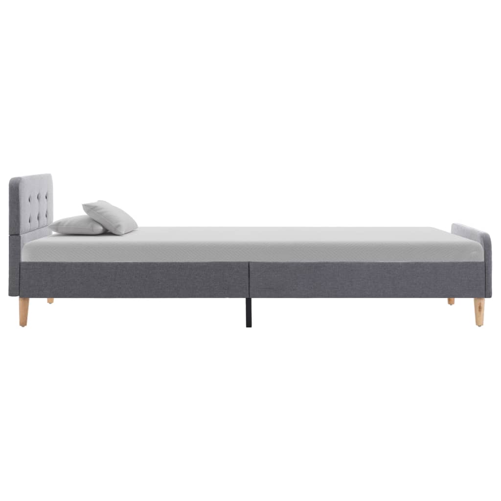 Estrutura de cama em tecido 100x200 cm cinzento-claro