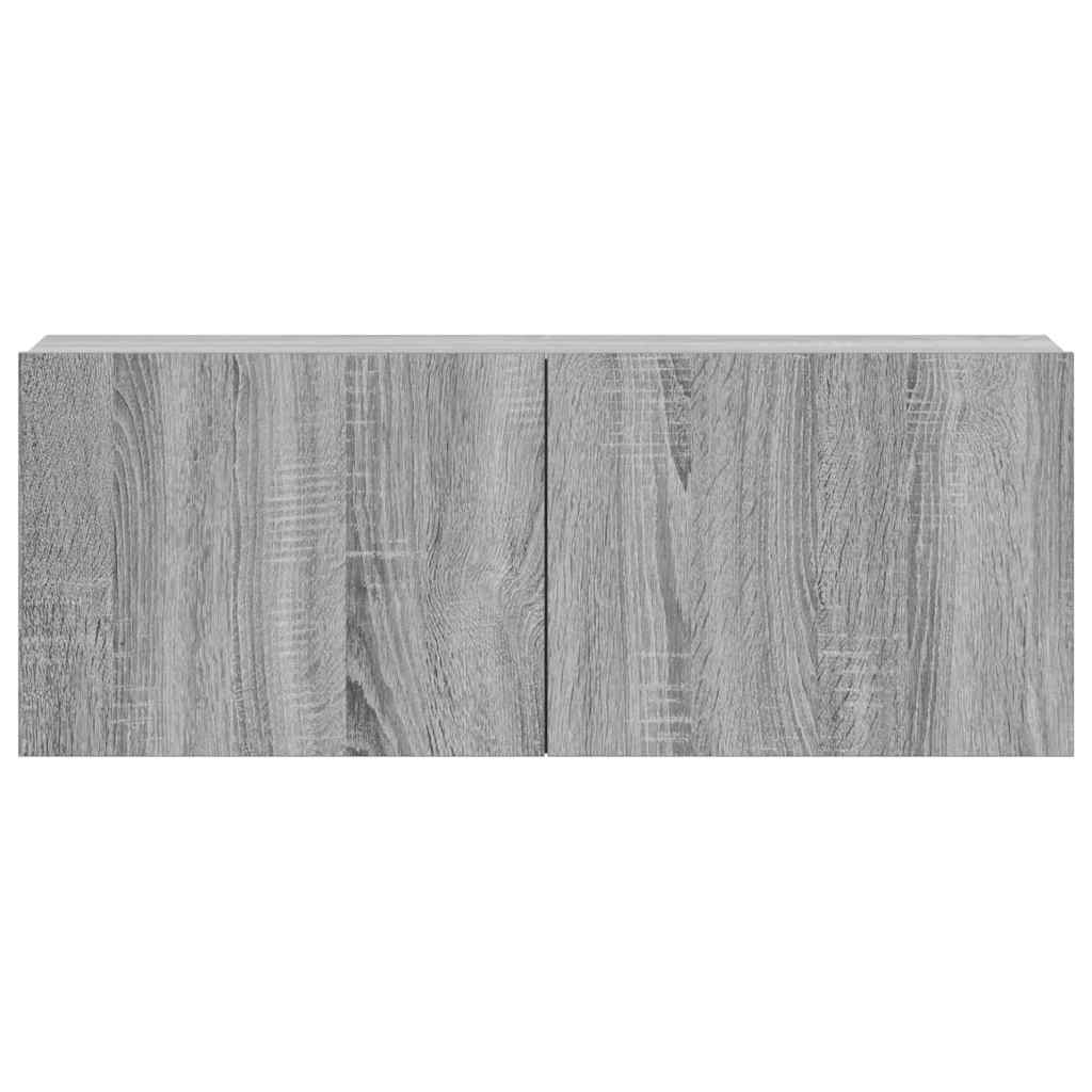 Conjunto móveis de TV 3 pcs madeira processada sonoma cinza