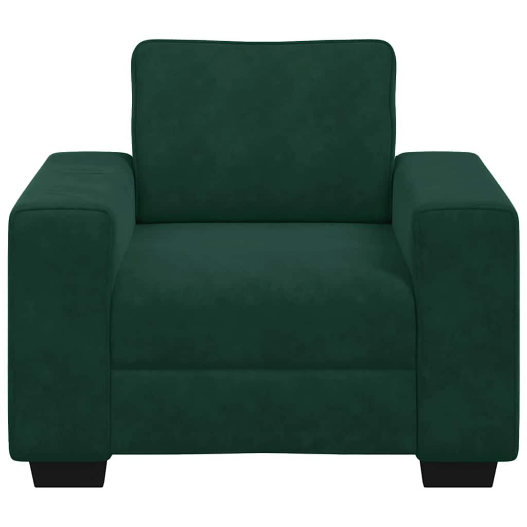 Poltrona 100x77x82 cm veludo verde-escuro