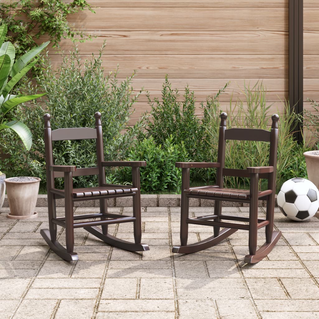 Cadeiras de baloiço infantis 2 pcs álamo maciço castanho