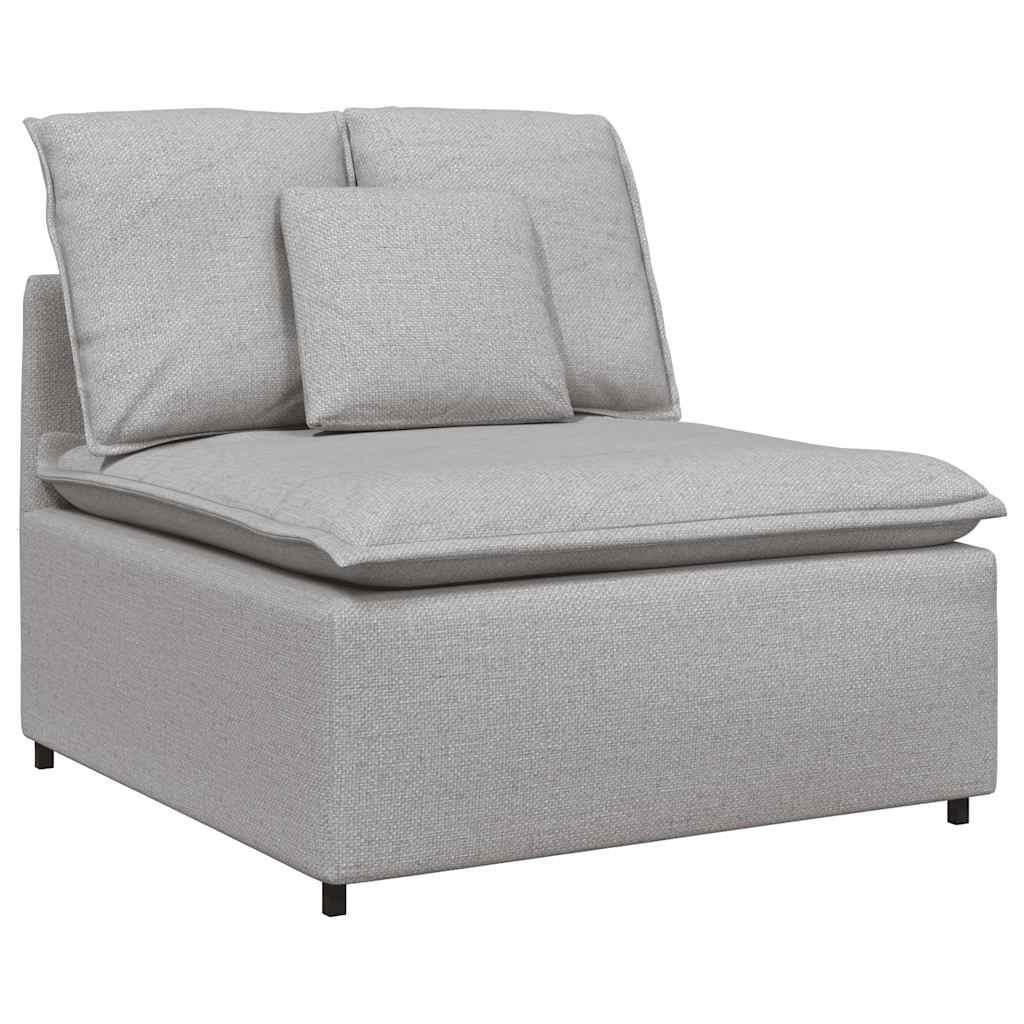 Sofá modular com almofadas tecido cinzento nublado
