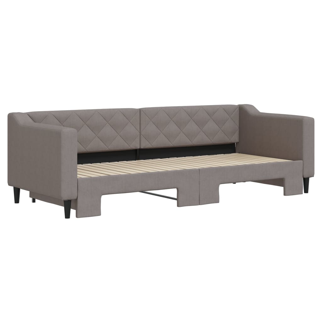 Sofá-cama com gavetão 80x200 cm tecido cinzento-acastanhado