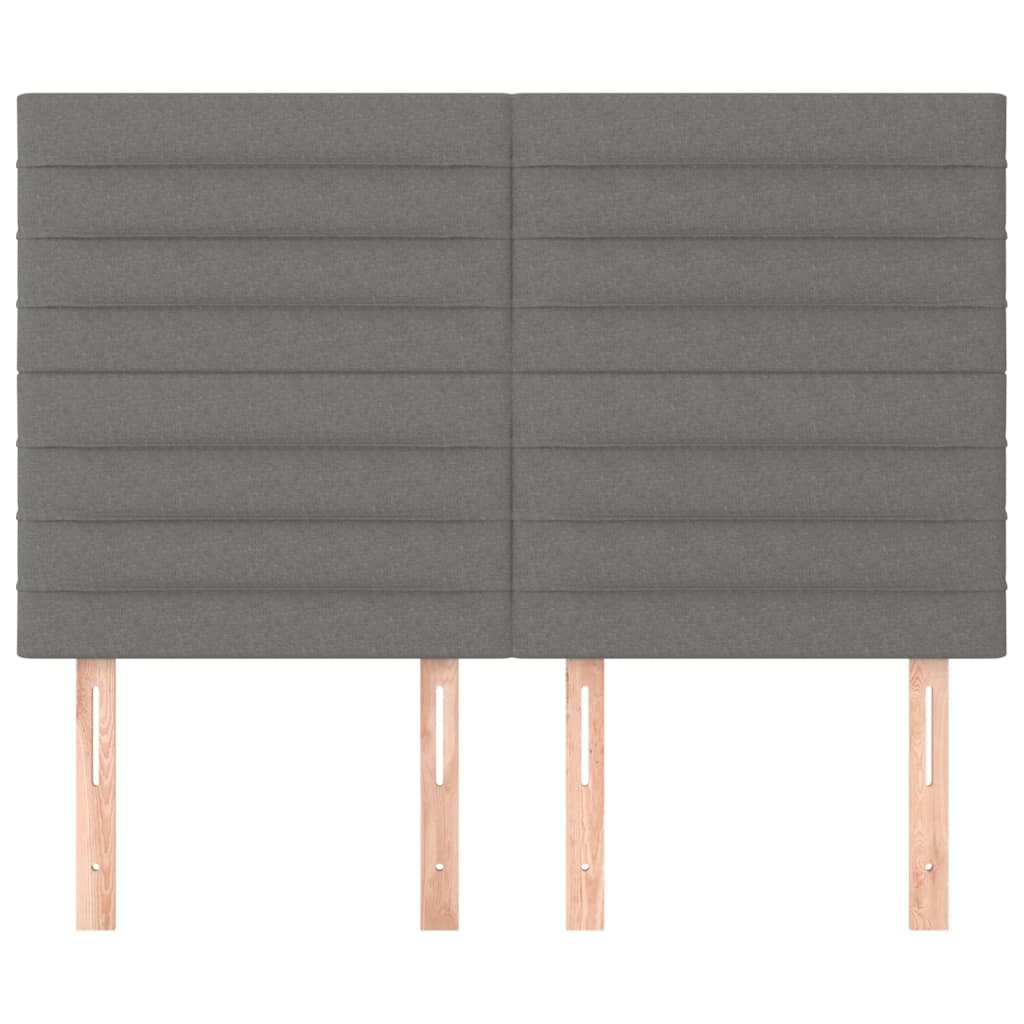 Cabeceira cinza escuro 144x5x118/128 cm tecido