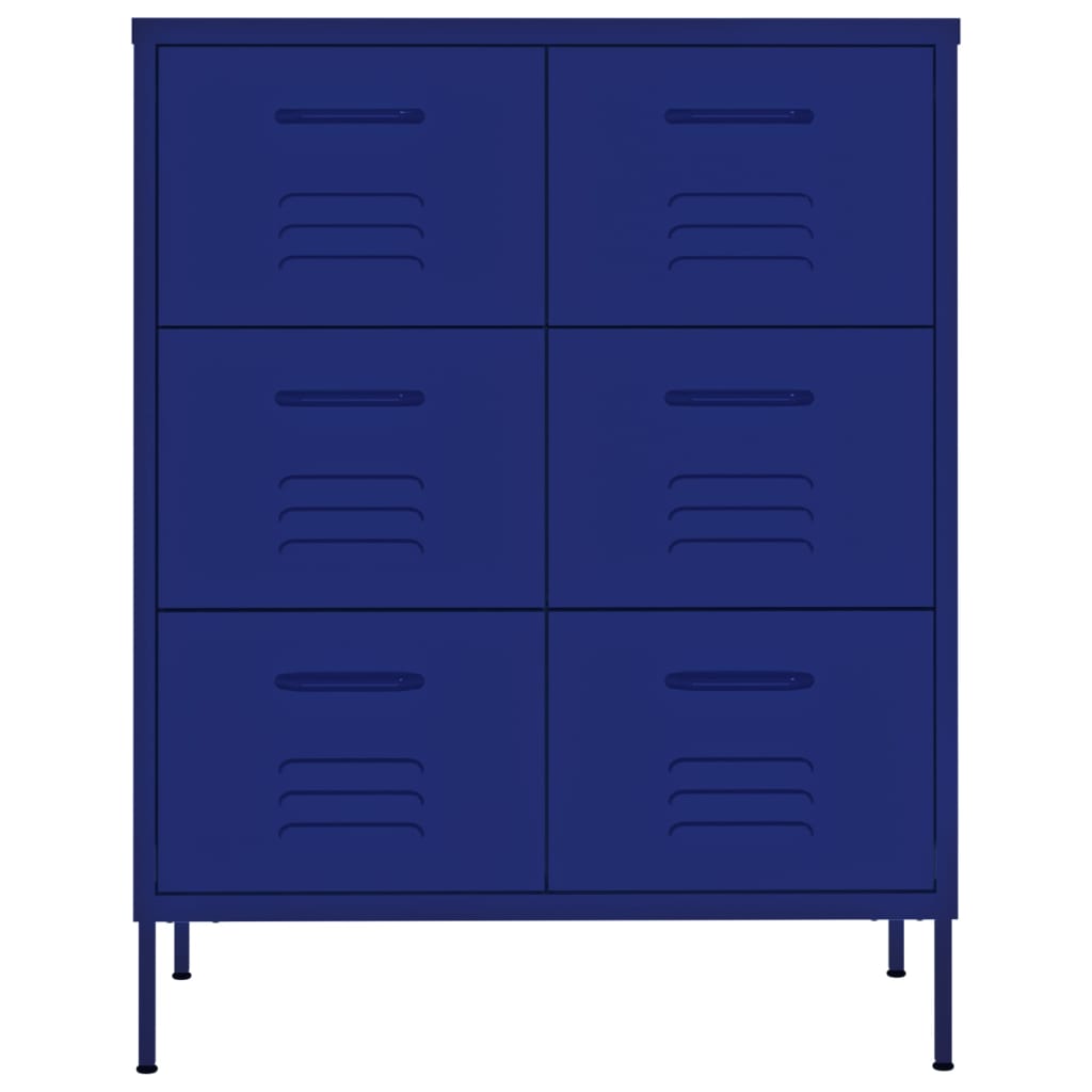 Armário com gavetas aço 80x35x101,5 cm azul-marinho