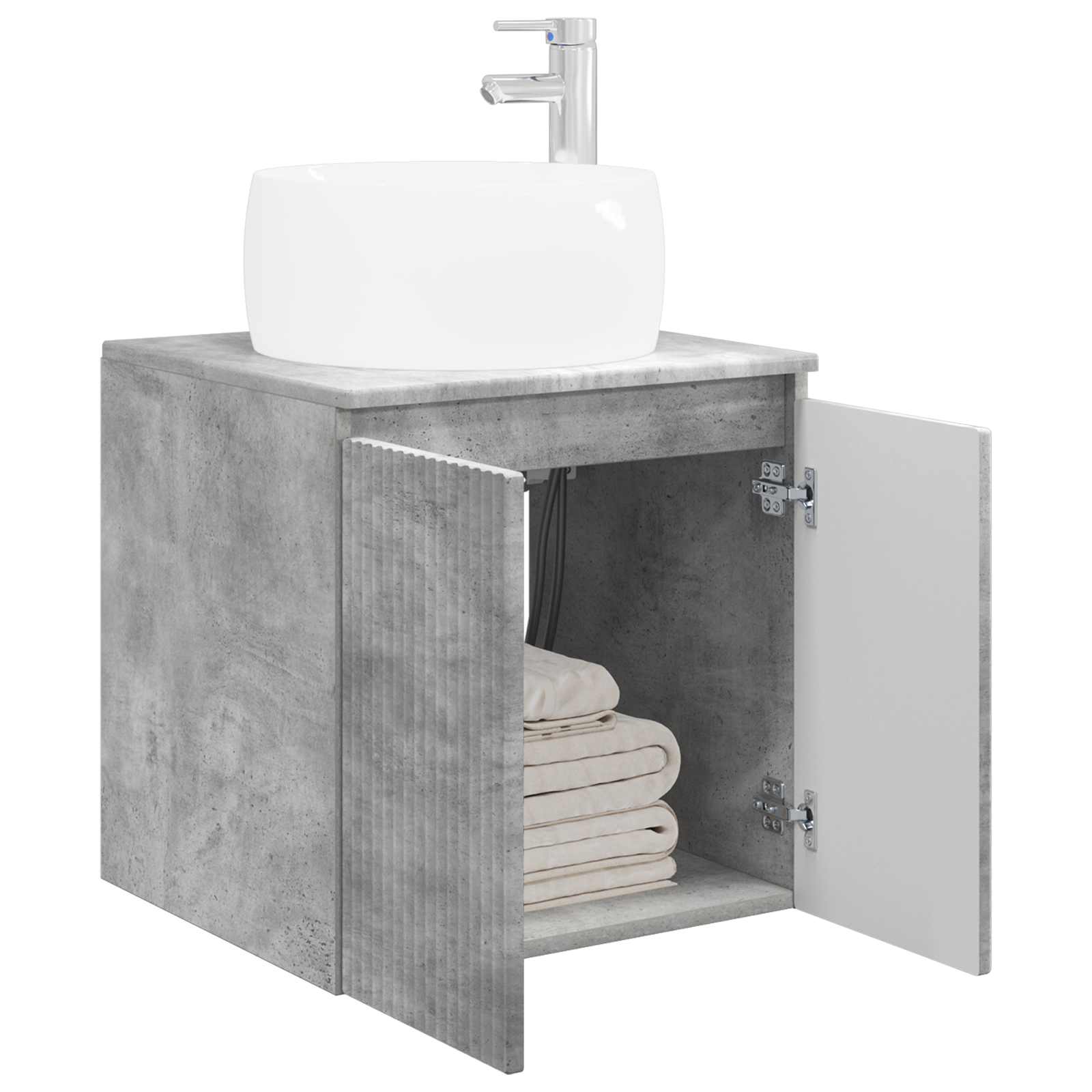 Vaidade com pia suspensa cinzento cimento 49,5 x 44,5 x 66 cm