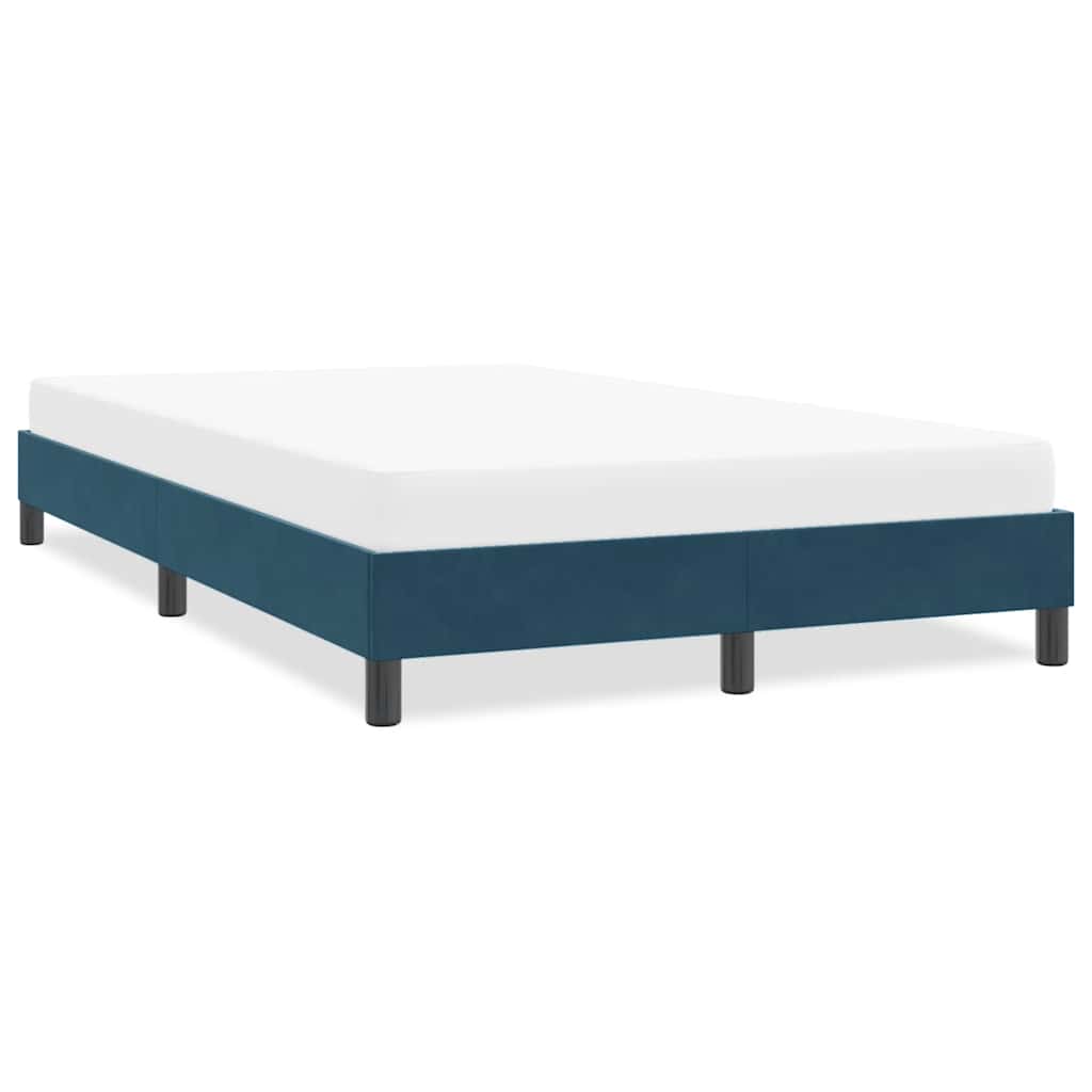 Estrutura de cama sem colchão 120x210 cm veludo azul escuro