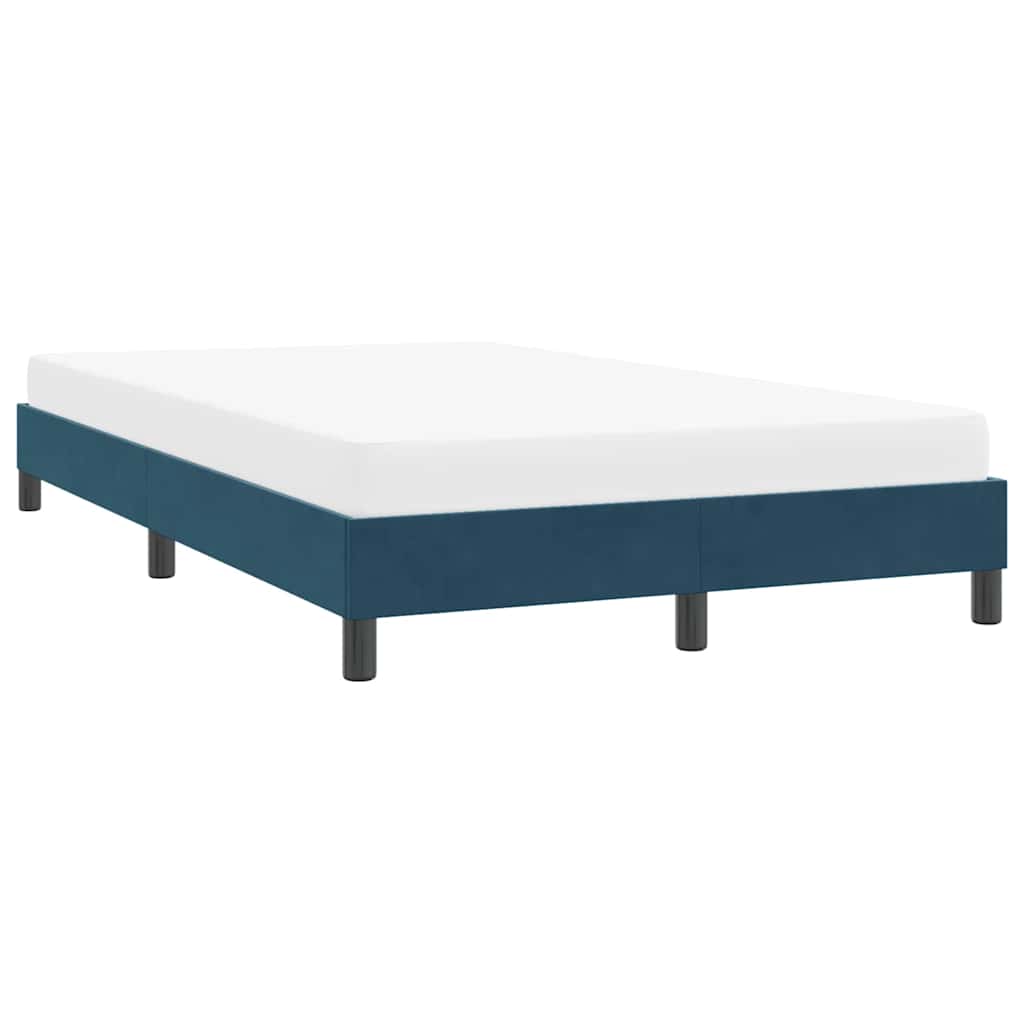 Estrutura de cama sem colchão 120x210 cm veludo azul escuro