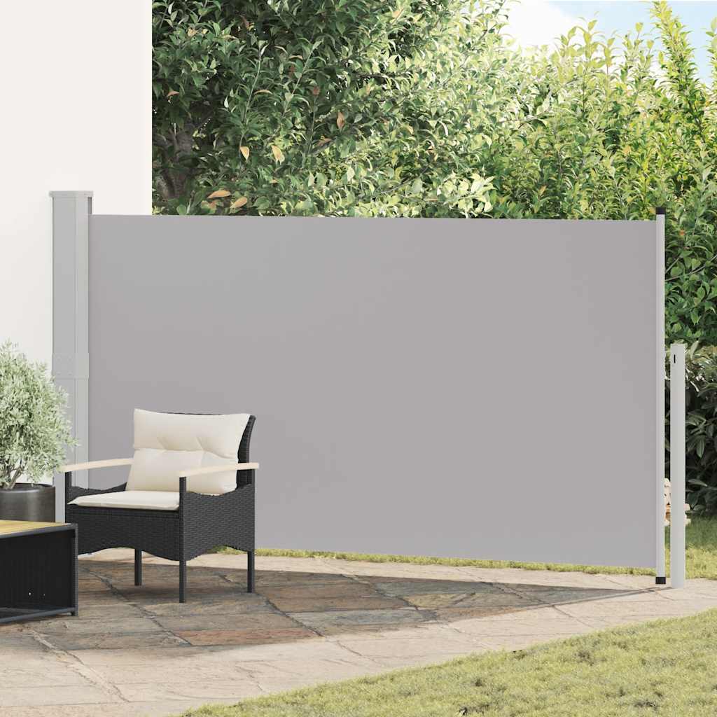 Toldo lateral retrátil para pátio 170x300 cm cinzento
