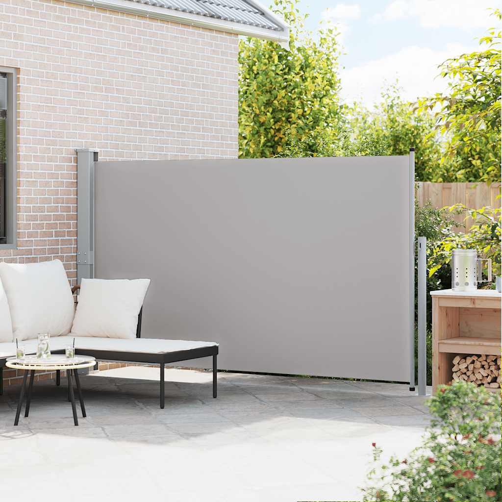 Toldo lateral retrátil para pátio 170x300 cm cinzento