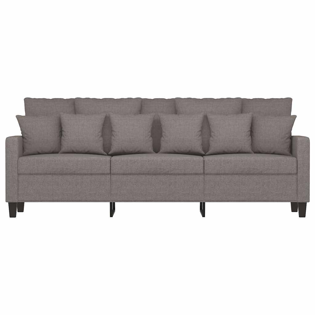 Sofá de 3 lugares tecido 180 cm cinzento-acastanhado
